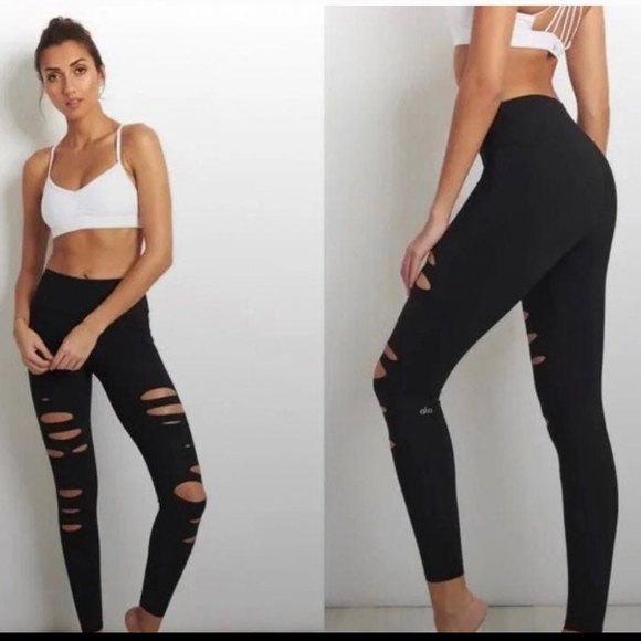 ALO Yoga Pants - Alo Yoga Ripped Warrior Leggings